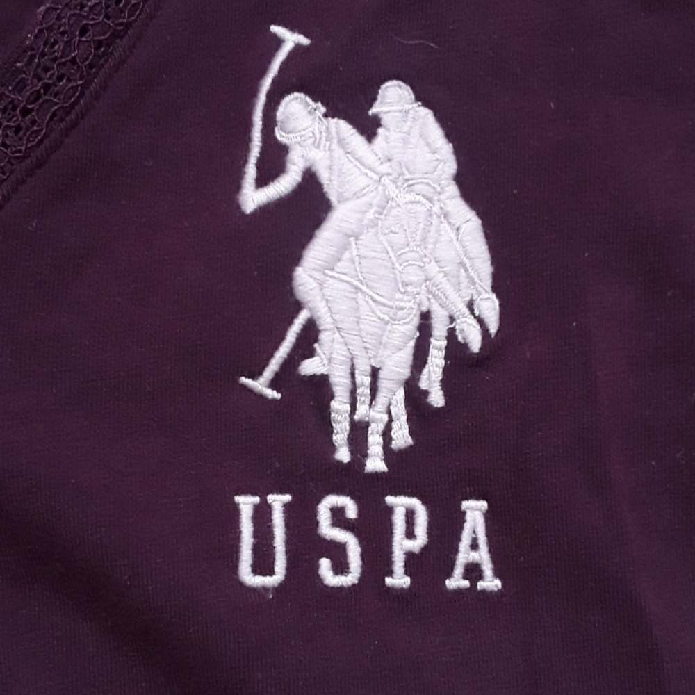 Purple v neck polo